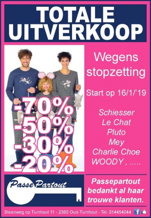 Totale uitverkoop Ondergoed en Nachtkleding winkel