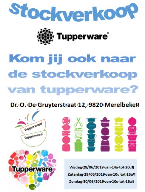 Stockverkoop Tupperware