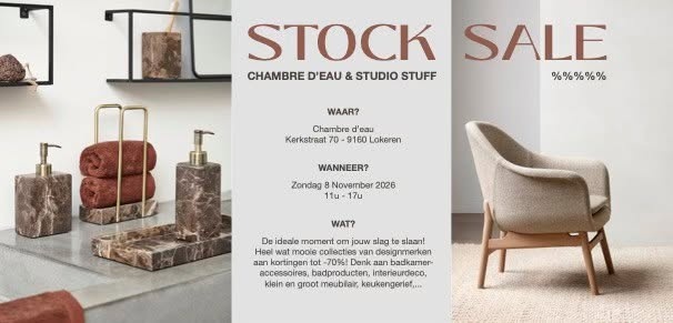 Stockverkoop Studio Stuff bij Chambre d’eau