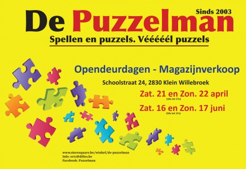 Feest editie Opendeurdagen / Magazijnverkoop bij De Puzzelman