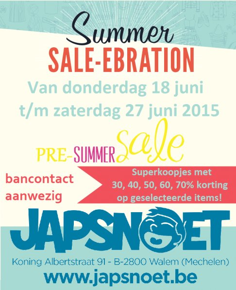 Summer Sale-Ebration stockverkoop (houten) speelgoed, verkleedkledij, doopsuiker-items, nachtkledij & ondergoed - 30, 40, 50, 60, 70% korting!! 18 tm 27 juni 2015