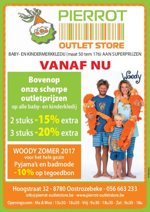 Bovenop onze scherpe outletprijzen: 2 stuks -15%, vanaf 3 stuks -20%!!