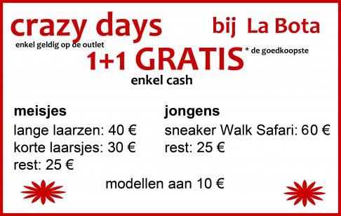 1 + 1 gratis kinderschoenen