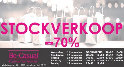 Stockverkoop Be-Casual Lendelede