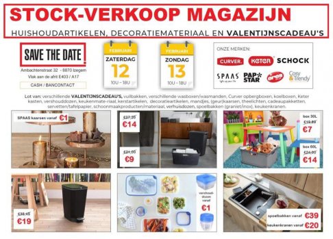 Stockverkoop van huishoudartikelen en decoratiemateriaal