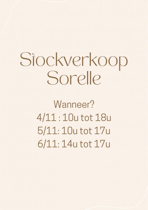 Sorelle stockverkoop