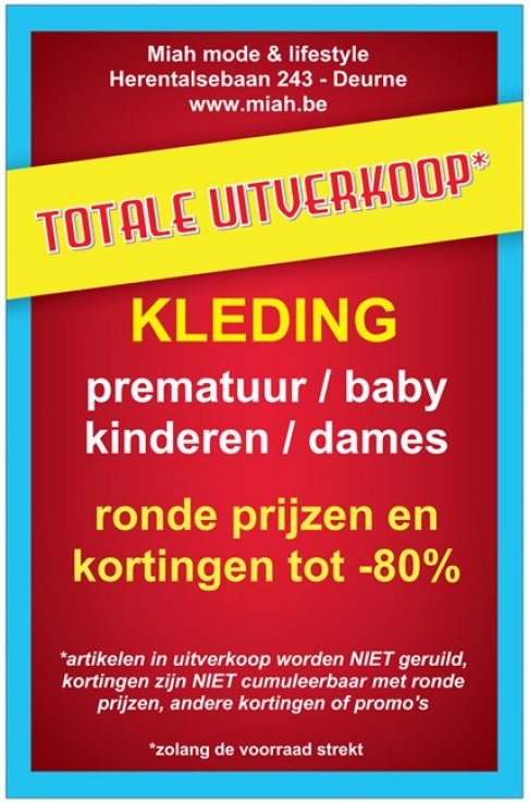 Totale uitverkoop van onze kleding collectie