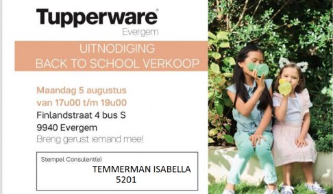 Back to school Tupperware verkoop - 1