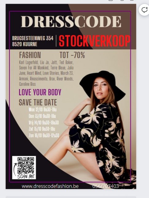 Stockverkoop Dresscode Fashion Kuurne