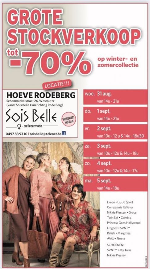 Stockverkoop Sois Belle