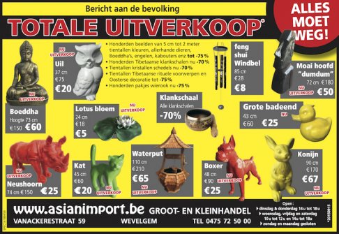 Totale uitverkoop Asianimport.be