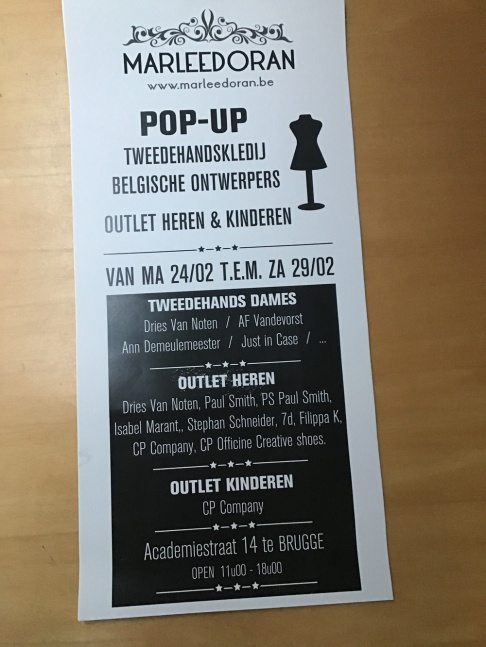 Pop-up van outlet / tweedehandskleding belgische ontwerpers