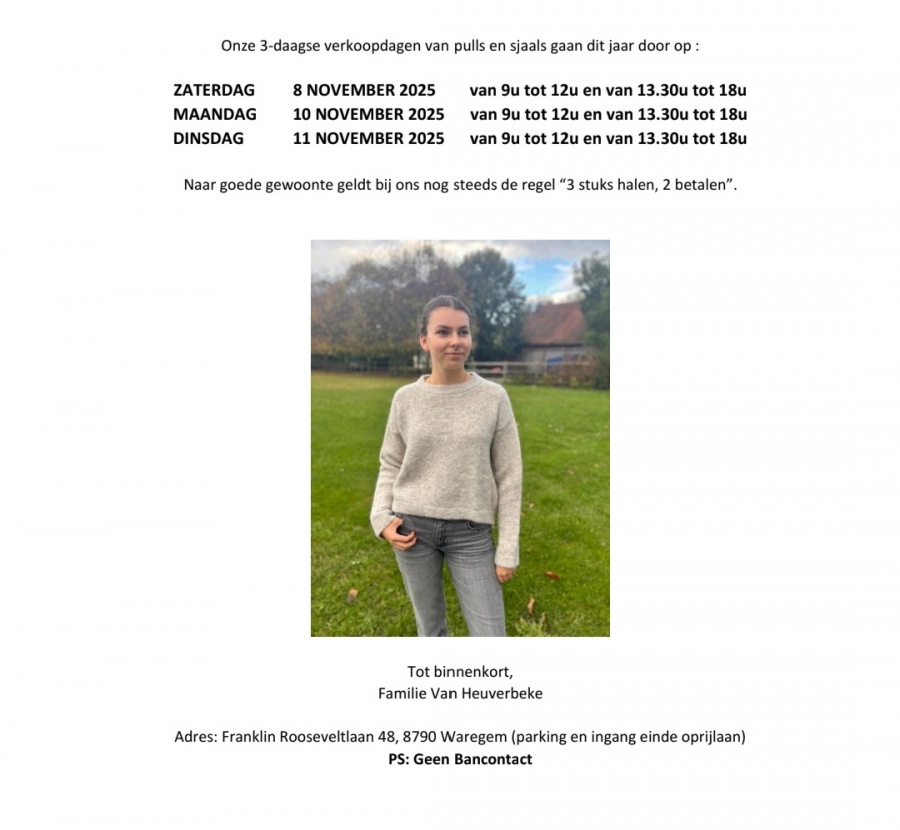 Nv Van Heuverbeke fabrieksverkoop breigoed 