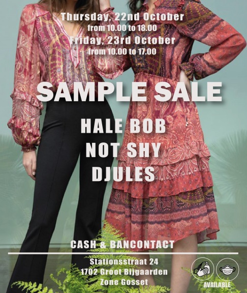 Stock en sample sale Hale Bob, Djules en Not Shy