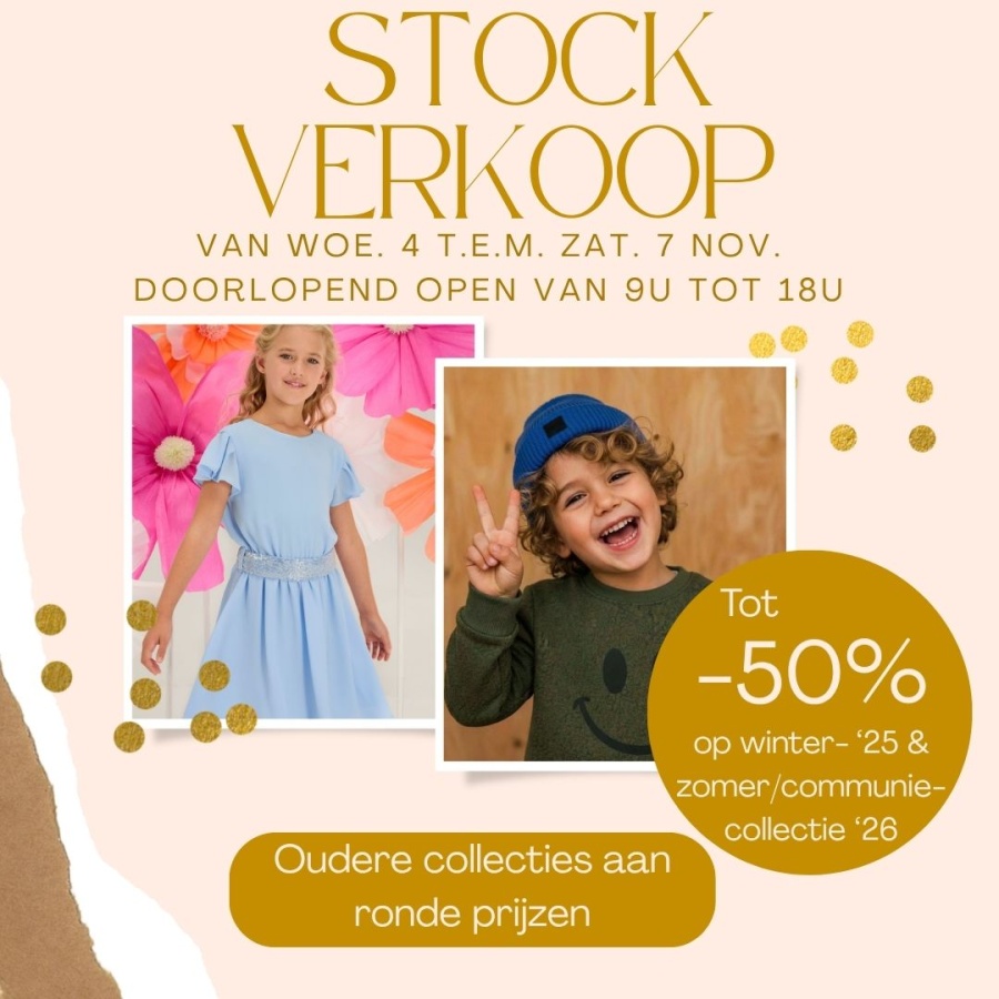 Stockverkoop De zon :merkkledij van baby-, communie-, feest- en kinderkledij
