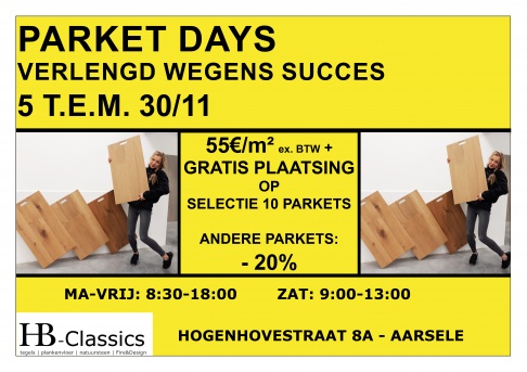 Parket actie - verlengd wegens succes (Aarsele)