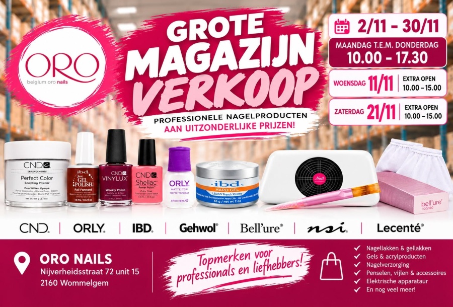 Magazijnverkoop Belgium Oro Nails