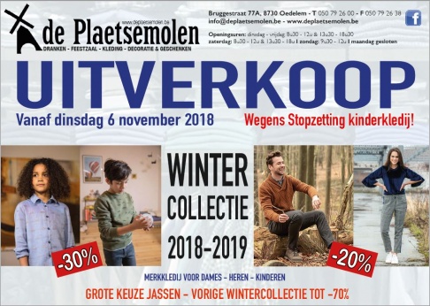 UITVERKOOP KIDS EN STOCKVERKOOP DAMES/HEREN OEDELEM DE PLAETSEMOLEN