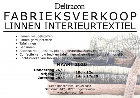 GEANNULEERD -- Fabrieksverkoop Linnen Interieurtextiel (Maart 2020) - 1