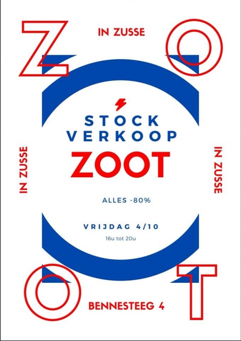 Stockverkoop ZOOT IN ZUSSE