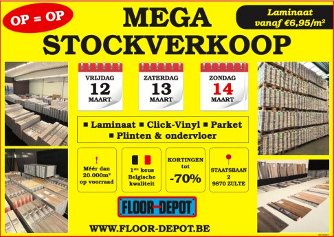 Stockverkoop laminaat en vinyl