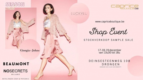 Stockverkoop en sample sale bij Caprice Boutique