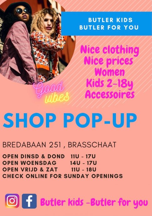 Shop Pop Up - Butler Kids - Butler for you