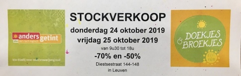 Stockverkoop bio en fairtrade kleding