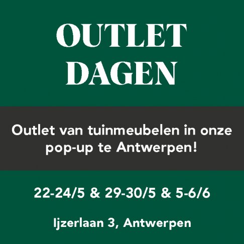 Outlet dagen tuinmeubelen