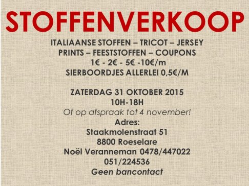 Sstoffenverkoop - Italiaanse stoffen, tricot, jersey, ...