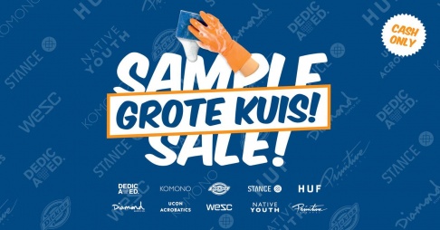 Sample sale van streetwear / skate merken