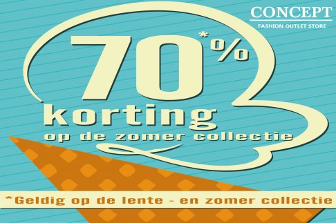 Zomerkoopjes alles aan 70% - Concept Fashion Outlet Hofstade