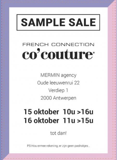 Sample sale French connection Co’couture 