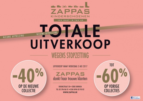 Totale uitverkoop wegens stopzetting: kinderschoenen