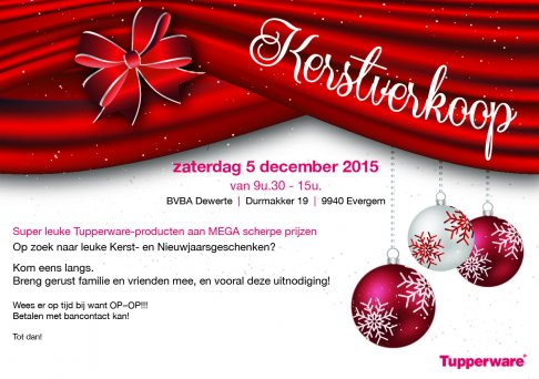 kerstverkoop Tupperware