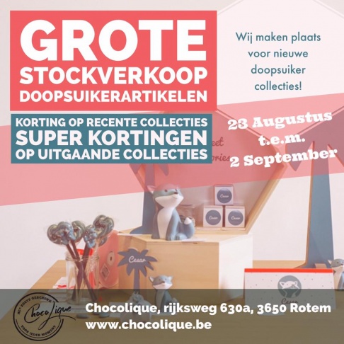 Stockverkoop doopsuikerartikelen ChocoLique