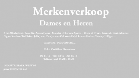 Merkenverkoop voor dames & heren