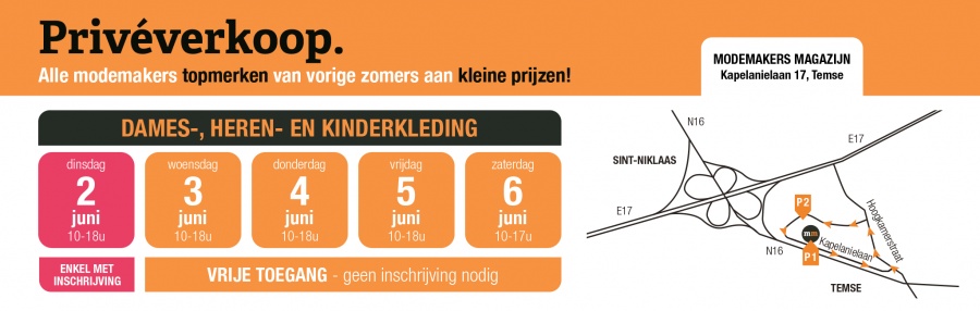 Privéverkoop modemakers - dames-, heren- en kinderkleding