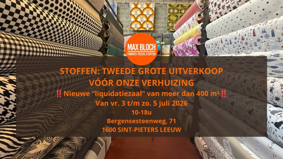 Max Bloch uitverkoop wegens verhuizing