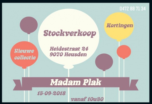 Stockverkoop Madam Plak