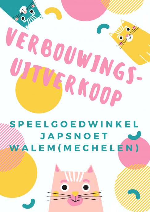 Verbouwingsuitverkoop bij Speelgoedwinkel Japsnoet te Walem (Mechelen)