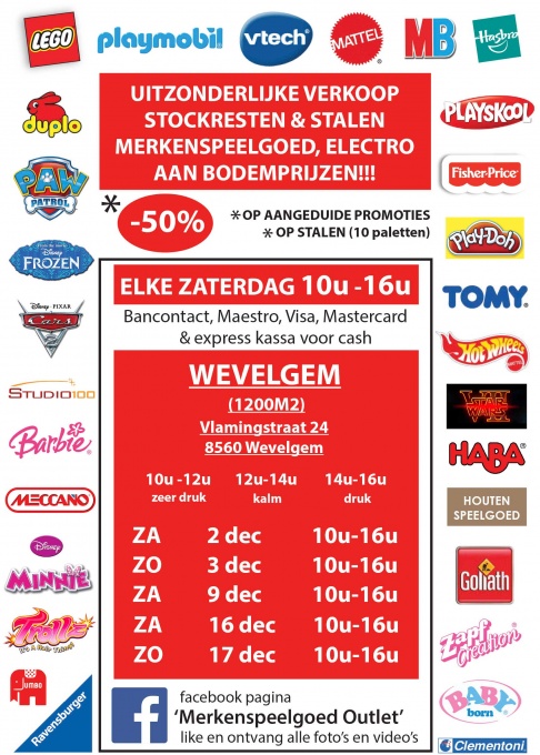 Uitzonderlijke verkoop merkenspeelgoed en electro (Wevelgem)