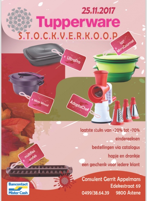 Tupperware stockverkoop (Astene)