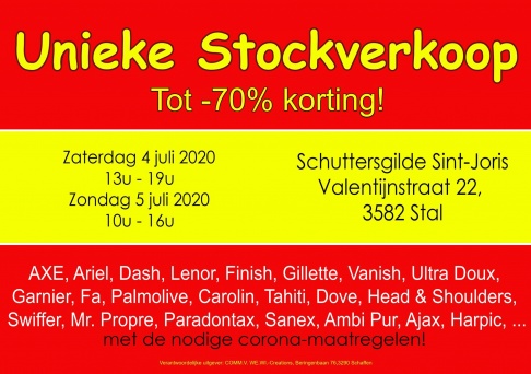 Stockverkoop huishoud- en verzorgingsproducten