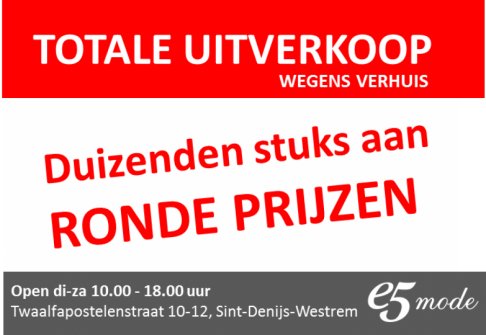 Totale Uitverkoop e5 mode Sint-Denijs-Westrem