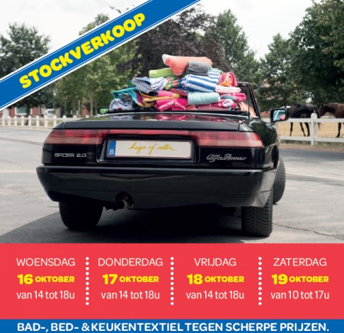 Stockverkoop Clarysse:  bad-, bed- en keukentextiel 