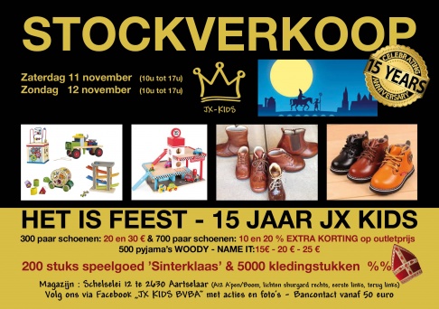 JX KIDS OUTLET - viert 15 jaar FEEST -  extra KORTINGEN  %%