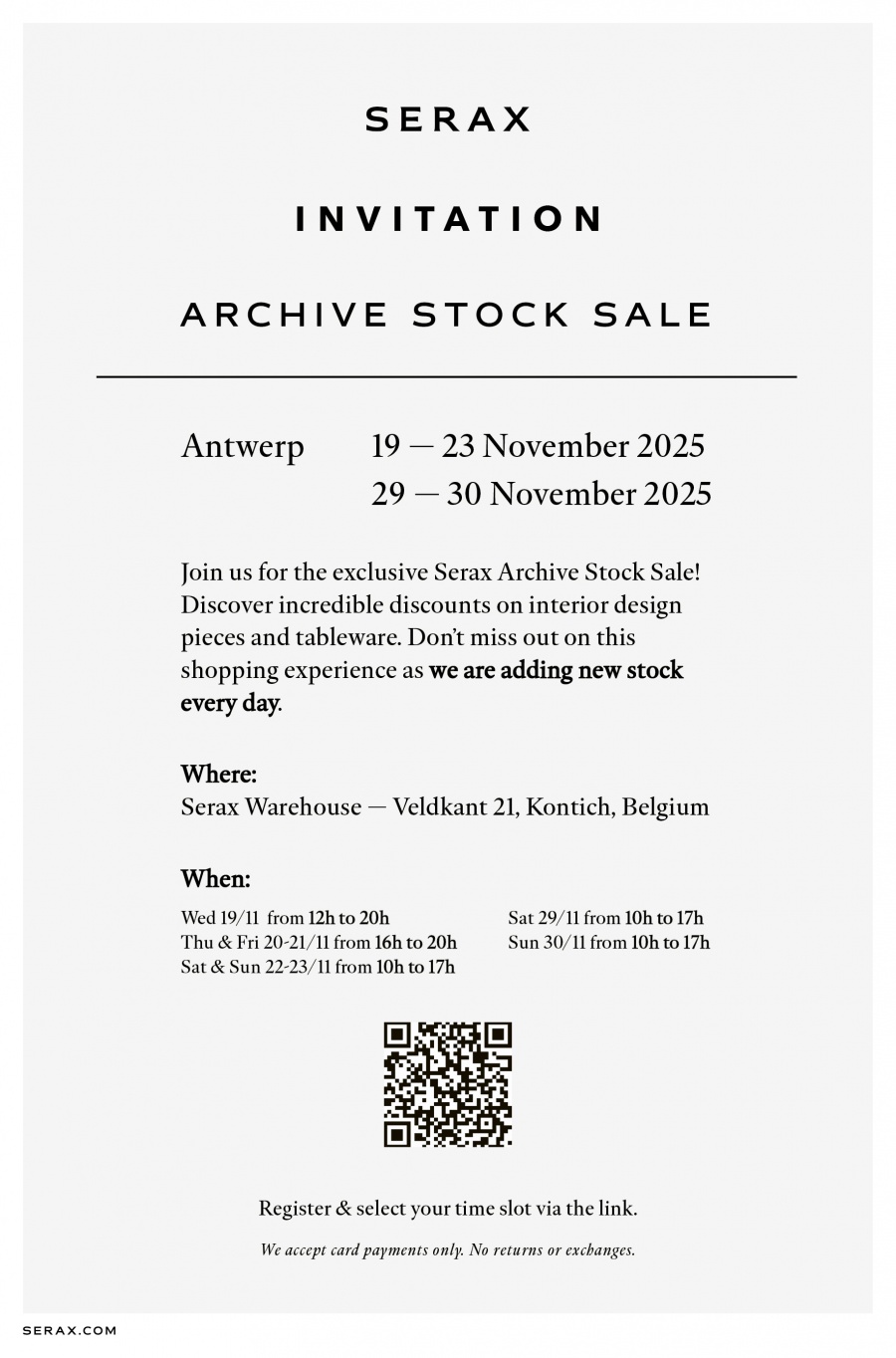 Serax Archive Stock Sale — Kontich/Antwerpen