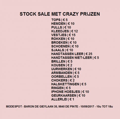 MODESPOT op Braderie De Pinte (Stock Sale & New Fall Arrivals) - 2