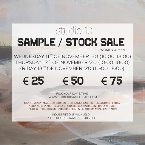 AFGELAST -- Studio 10 sample- en stocksale